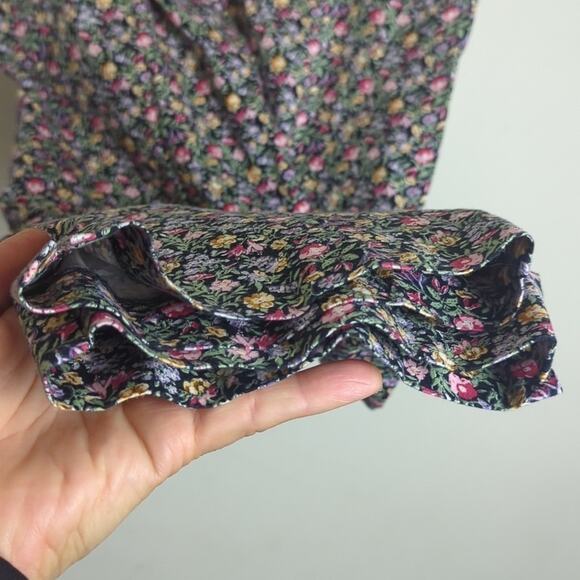 Vintage Ditsy Floral Trousers Highwaisted Straight Wide-leg Womens Medium - Picture 6 of 10